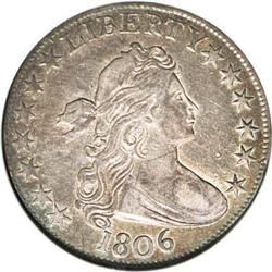 1806 50C Pointed 6, Stem XF40 NGC