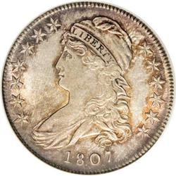 1807 50C Large Stars, 50 Over 20 AU58 NGC