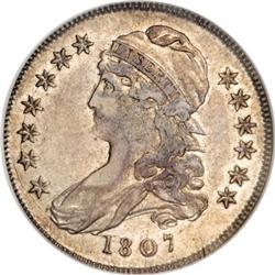 1807 50C Capped Bust, Small Stars AU50 NGC