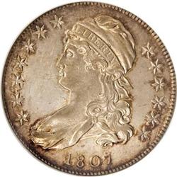 1807 50C Capped Bust, Large Stars AU58 NGC