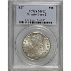 1827 50C Square Base 2 MS62 PCGS