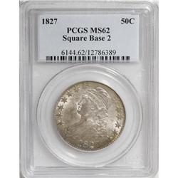 1827 50C Square Base 2 MS62 PCGS