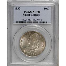 1832 50C Small Letters AU58 PCGS
