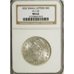 1832 50C Small Letters MS62 NGC