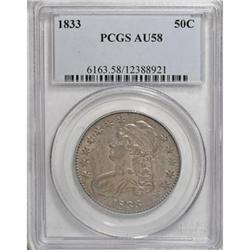 1833 50C AU58 PCGS