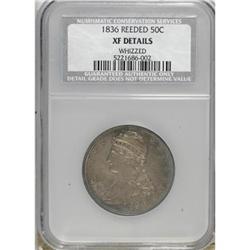 1836 50C Reeded Edge--Whizzed--NCS. XF Details