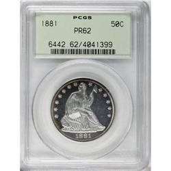 1881 50C PR62 PCGS
