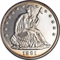 1891 50C PR67 Star Cameo NGC