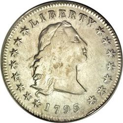 1795 Flowing Hair, Three Leaves VF Details ANACS