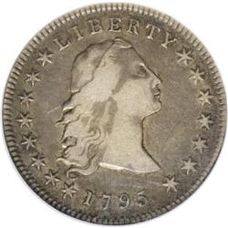 1795 $1 Flowing Hair, Three Leaves XF40 NGC