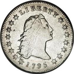 1795 $1 Flowing Hair Two Leaves XF40Detail ANACS