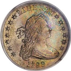 1799 $1 7x6 Stars AU50 PCGS