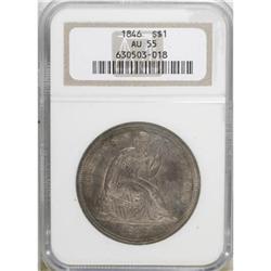1846 $1 AU55 NGC