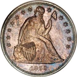 1860 $1 MS64 PCGS