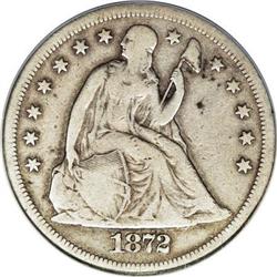 1872-CC $1--Improperly Cleaned--NCS. Fine