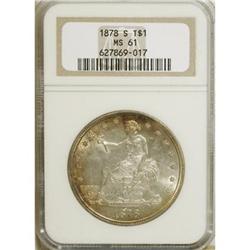 1878-S T$1 MS61 NGC