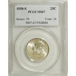 1938-S 25C MS67 PCGS