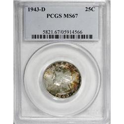 1943-D 25C MS67 PCGS