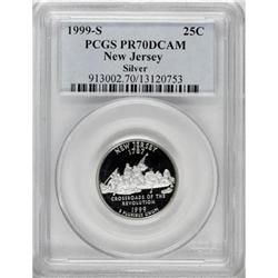 1999-S 25C New Jersey Silver PR70 Deep Cameo