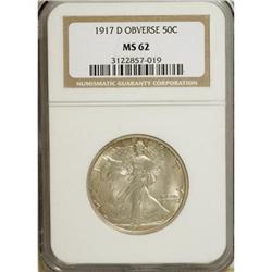 1917-D 50C Obverse MS62 NGC