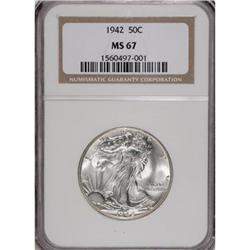 1942 50C MS67 NGC