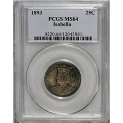 1893 25C Isabella Quarter MS64 PCGS