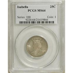 1893 25C Isabella Quarter MS64 PCGS