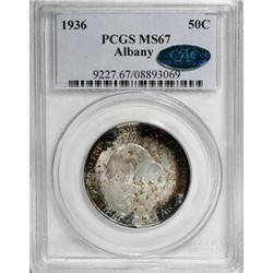 1936 50C Albany MS67 PCGS. CAC