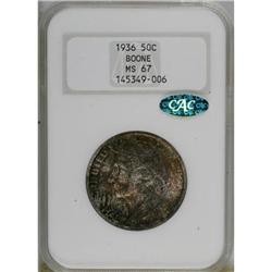 1936 50C Boone MS67 NGC. CAC