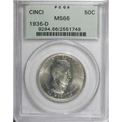 1936-D 50C Cincinnati MS66 PCGS