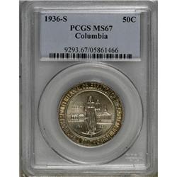 1936-S 50C Columbia MS67 PCGS