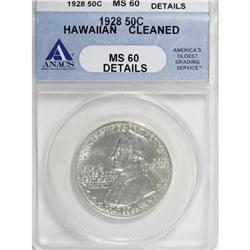 1928 50C Hawaiian MS60 Details ANACS