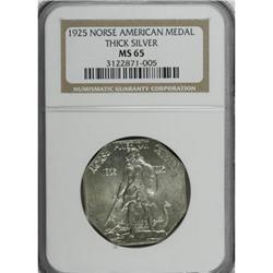 1925 Medal Norse Thick Planchet MS65 NGC