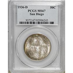 1936-D 50C San Diego MS67 PCGS