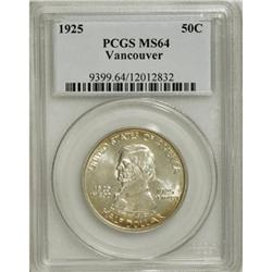 1925 50C Vancouver MS64 PCGS
