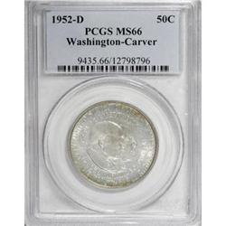 1952-D 50C Washington-Carver MS66 PCGS