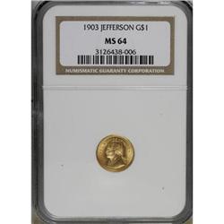 1903 G$1 Louisiana Purchase/Jefferson MS64 NGC