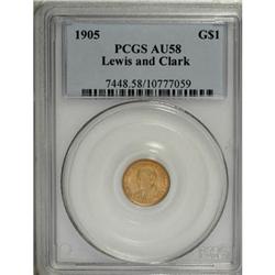 1905 G$1 Lewis and Clark AU58 PCGS