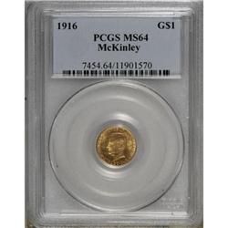 1916 G$1 McKinley MS64 PCGS