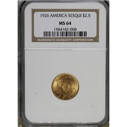 1926 $2 1/2 Sesquicentennial MS64 NGC