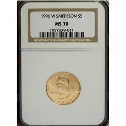 1996-W G$5 Smithsonian Gold Five Dollar MS70
