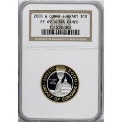 2000-W $10 Library of Congress PR69 Ultra Cameo