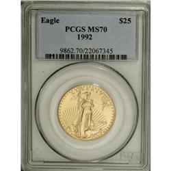 1992 G$25 Half-Ounce Gold Eagle MS70 PCGS