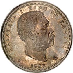 1883 $1 Hawaii Dollar AU58 NGC