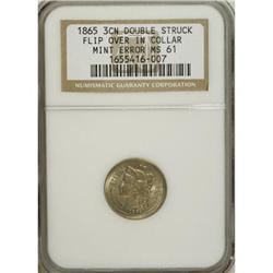 1865 3CN--Flipover Double-Strike In Collar--MS61
