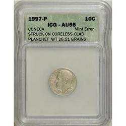 1997-P 10C--Struck on a Coreless Clad