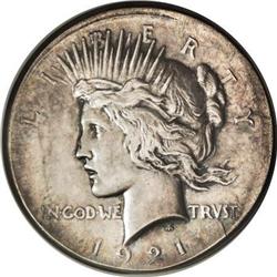 1921 $1 Peace Dollar--Broadstruck--MS60 NGC