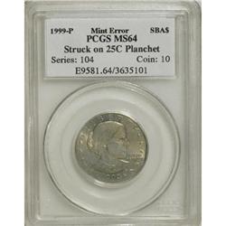 1999-P SBA$ Anthony Dollar--Struck on Quarter