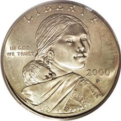 2000-P $1 Sac Dbl Denom on MD Qtr MS64 PCGS