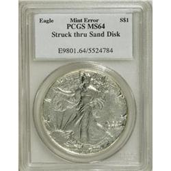 1986 $1 Silver Eagle--Struck Through Sand